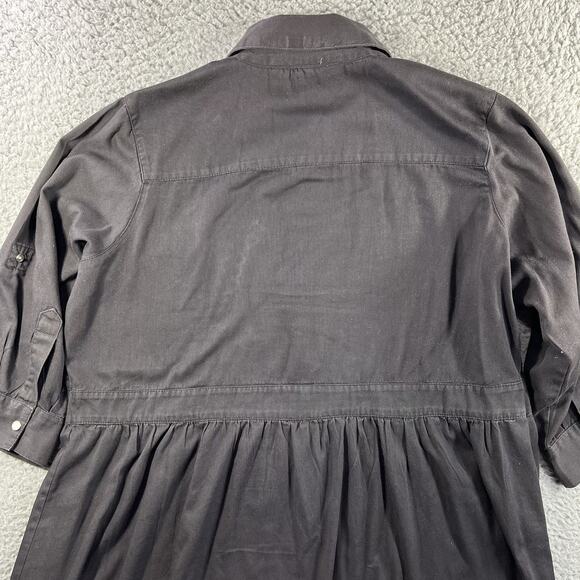 VINTAGE WOMEN WITHIN DRESS WOMENS 20W BLACK PEARL SNAP COTTAGE WESTERN CHORE - Picture 9 of 9